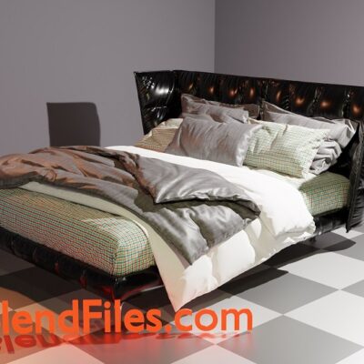 Black-Leather-Bed-3D-Model-BlendFiles-com